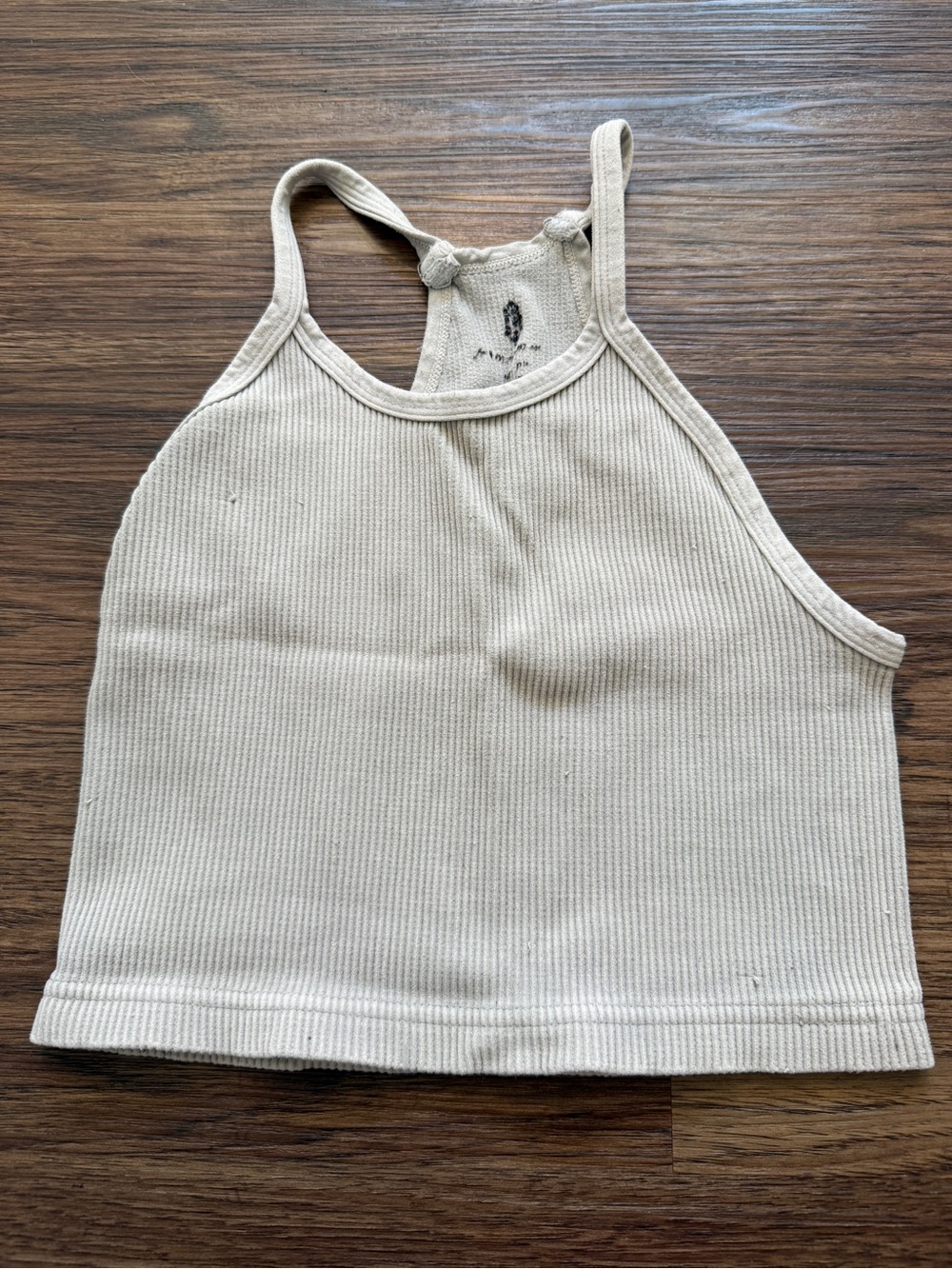 FP Movement by Free People Ribbed Crop Tank in Light Beige